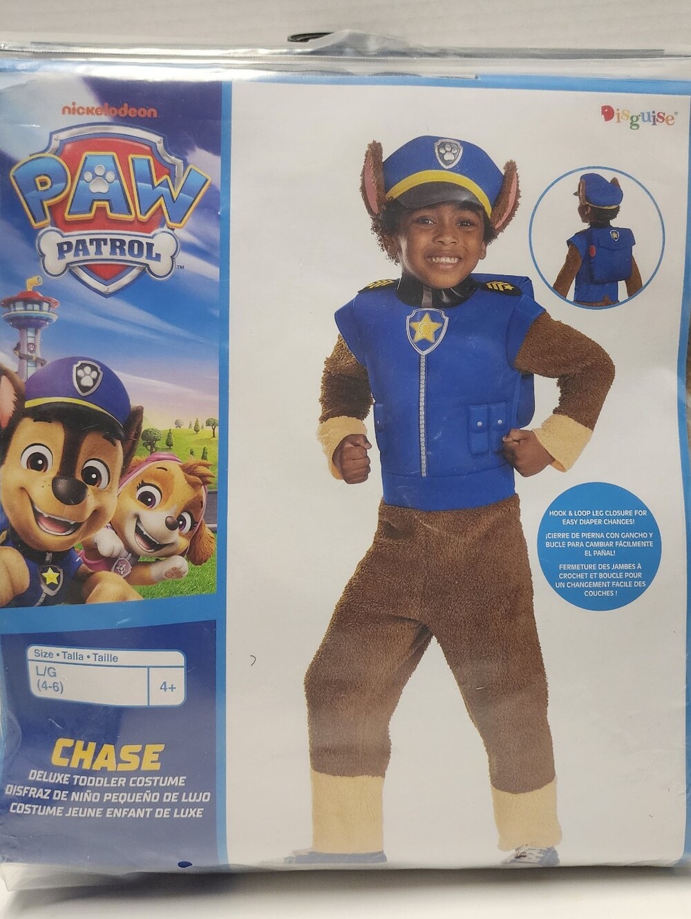 L (4-6) Paw Patrol CHASE Dog Toddler Boy Halloween Jumpsuit Costume Blue NEW